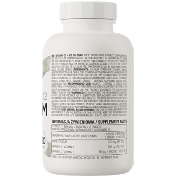 OstroVit Vitamin D3+K2 Calcium 90 tab.