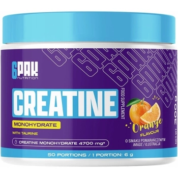 6PAK Nutrition Creatine Monohydrate 300g pomarańcza