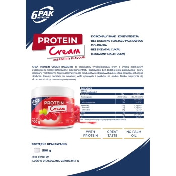 6PAK Protein Cream Malina 500g