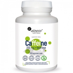 Aliness Caffeine - Kofeina 200 mg z guaraną 100 vege kaps.