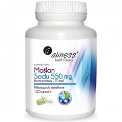 Aliness Maślan Sodu 550 mg (Kwas masłowy 170 mg) vege 100 kaps.