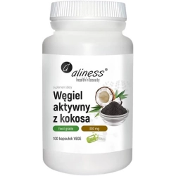 Aliness Węgiel aktywny z kokosa Food Grade 300 mg