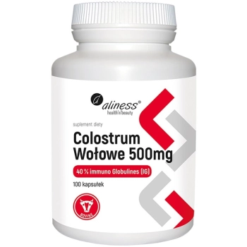 Aliness Colostrum Wołowe IG 40% 500 mg 100 kapsułek