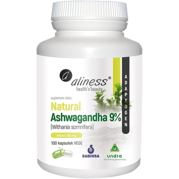 Aliness Natural Ashwagandha 9% 590 mg 100 vege kaps.