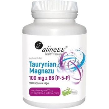 Aliness Taurynian Magnezu 100 mg z B6 (P-5-P) 100 kapsułek