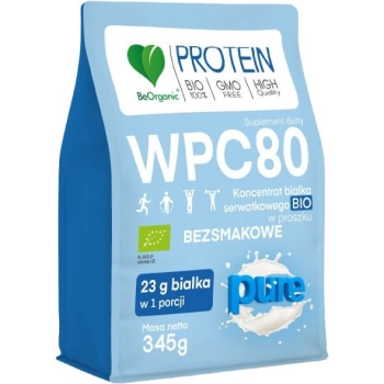 białko BeOrganic WPC 80 345g pure