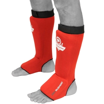 DBX Bushido Elastyczne Ochraniacze na Piszczele - Goleń i Stopa - czerwone SP-20v2