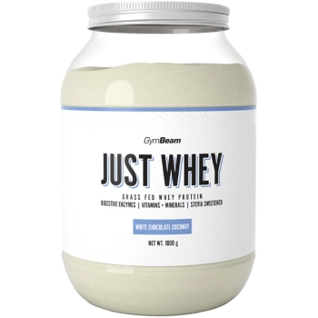 GymBeam Just Whey 1000g biała czekolada z kokosem