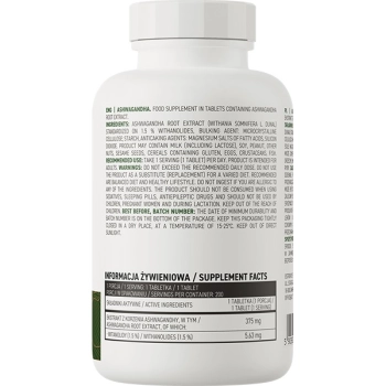 OstroVit Ashwagandha 375mg VEGE 200 tabletek