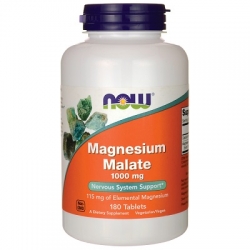 NOW Foods Magnesium Malate (jabłczan magnezu) 1000mg 180 tab.