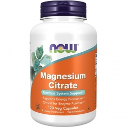 NOW Foods Magnesium Citrate - cytrynian magnezu 120 kaps. (veg capsules)
