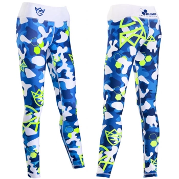 Olimp Women's Leggings Camo Blue&White - Legginsy damskie