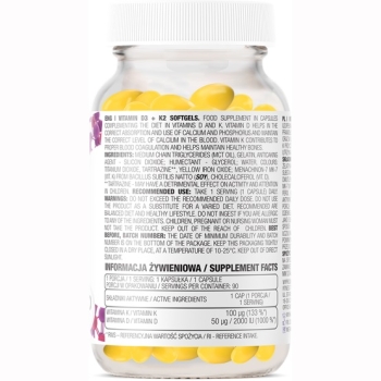 OstroVit Vitamin D3 + K2 Softgels 90 kaps.