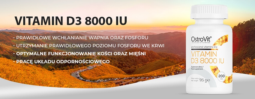 OstroVit Witamina D3 8000 IU 200 tabletek