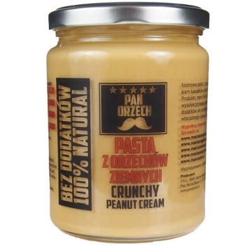 Pan Orzech 100% Masło Orzechowe Naturalne Crunchy 500g