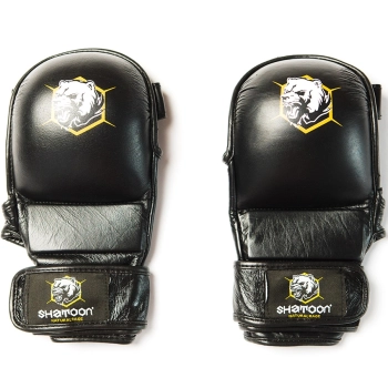 Shatoon Rękawice MMA Skórzane Sparingowe Czarne