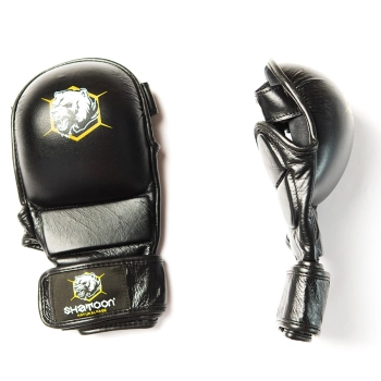 Shatoon Rękawice MMA Skórzane Sparingowe Czarne