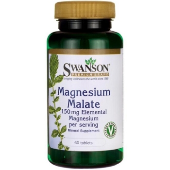 Swanson Magnesium Malate - Jabłczan Magnezu 60 tab.