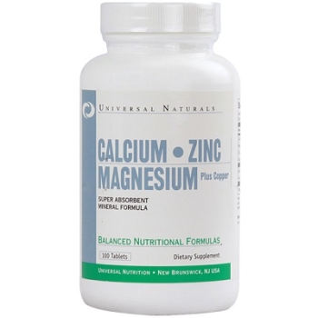 Universal Nutrition Calcium Zinc Magnesium 100 tab.